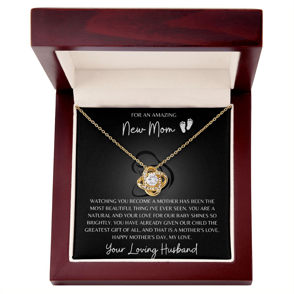 For An Amazing New Mom Love Knot Mother's Day Necklace | From Husband