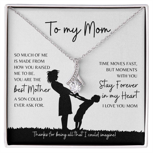 Best Mother Necklace from Son - Stay Forever in My Heart