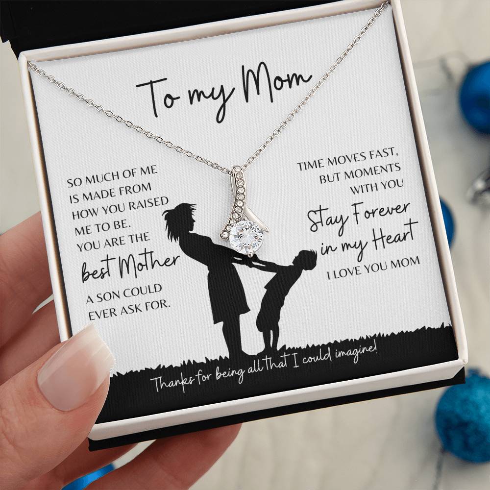 Best Mother Necklace from Son - Stay Forever in My Heart