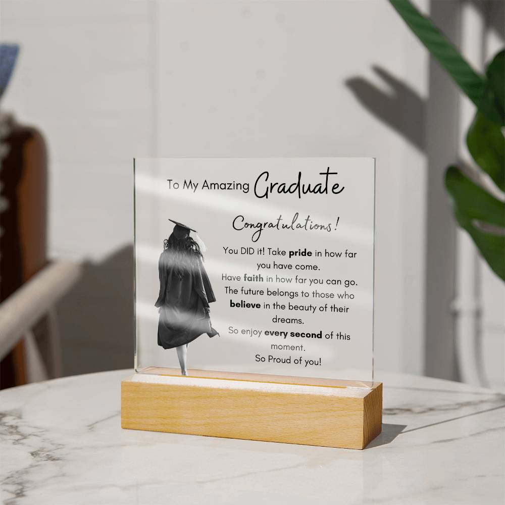 Acrylic Graduation Plaque for Daughter - My Amazing Graduate Daughter