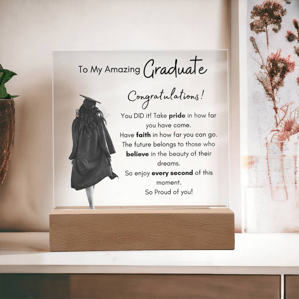 Acrylic Graduation Plaque for Daughter - My Amazing Graduate Daughter