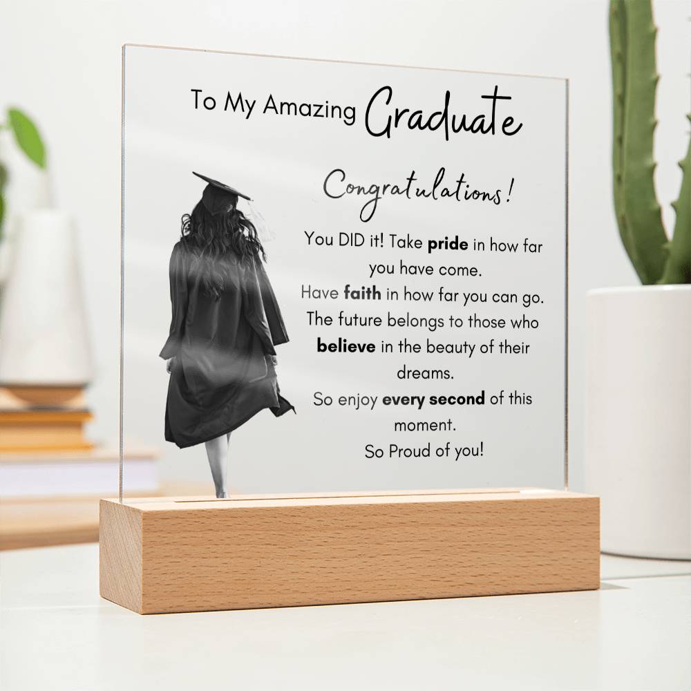 Acrylic Graduation Plaque for Daughter - My Amazing Graduate Daughter