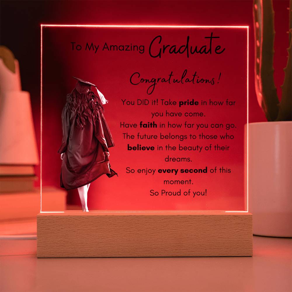 Acrylic Graduation Plaque for Daughter - My Amazing Graduate Daughter