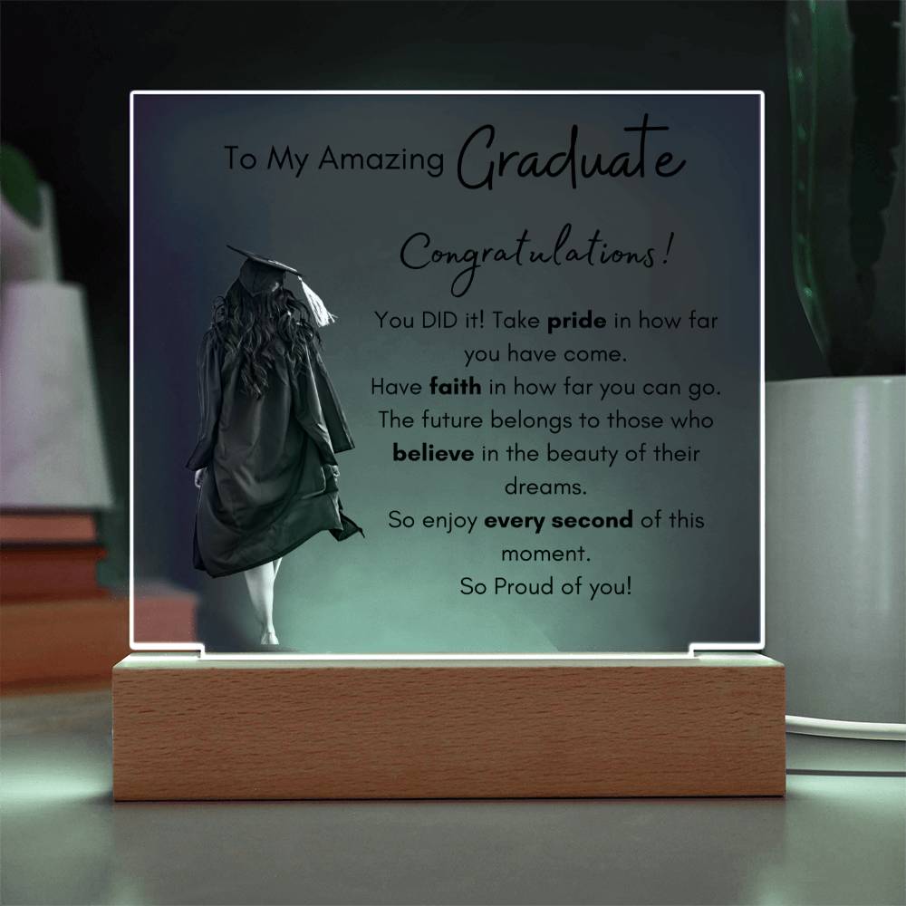 Acrylic Graduation Plaque for Daughter - My Amazing Graduate Daughter